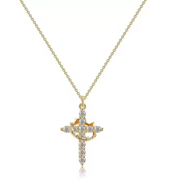 Collar Cruz Pavimentada Corona Girada